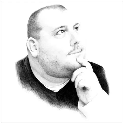 FAQ - Drawing of a Bearded man in thought